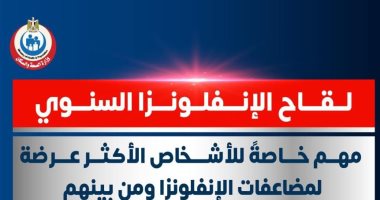الصحة تكشف 7 حالات تزيد فيها خطورة الإصابة بالأنفلونزا.. تفاصيل 