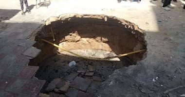 هبوط أرضي في شارعي الهلال الأحمر والإسكندرية بوسط محافظة مطروح