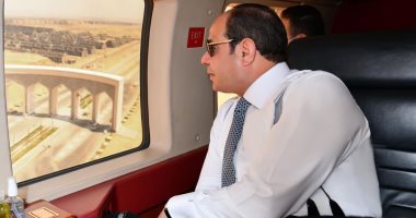 الرئيس السيسى يتفقد سير العمل بالعاصمة الإدارية الجديدة جواً 