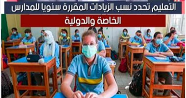 التعليم تحدد نسب الزيادة المقررة سنويا فى مصروفات المدارس الخاصة والدولية