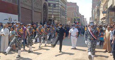 جنازة عسكرية لشهيد شرطة فقد حياتة أثناء أطفاء حريق ضخم فى الدقهلية