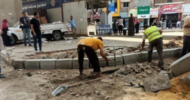 الجيزة: رفع كفاءة أرصفة المشاة بشارع عثمان محرم