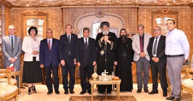 البابا تواضروس الثانى يستقبل وفدا من مركز المعلومات بمجلس الوزراء.. صور