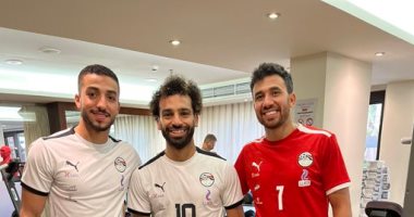 محمد صلاح يظهر فى الجيم مع تريزيجيه وعبد المنعم استعدادا لمباراة مصر وليبيريا