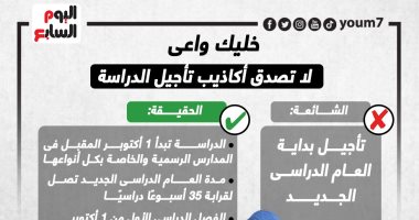 خليك واعى.. لا تصدق أكاذيب تأجيل الدراسة (إنفوجراف)