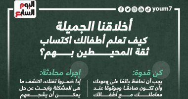 أخلاقنا الجميلة.. كيف تعلم أطفالك اكتساب ثقة المحيطين بهم؟.. إنفوجراف