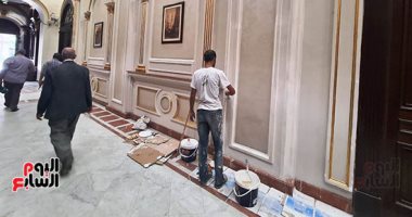 البرلمان يتزين لدور الانعقاد الثالث.. أعمال الصيانة والترميمات والدهان لأروقة مجلسى النواب والشيوخ والبهو الفرعونى لاستقبال الأعضاء.."النواب" يستهل أعماله السبت المقبل.. و"الشيوخ" يبدأ مهامه الثلاثاء.. صور