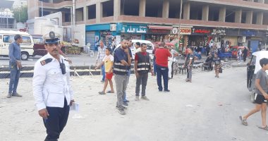 تعديل محاور المرور وإزالة الإشغالات للقضاء على التكدس بالهانوفيل فى الإسكندرية