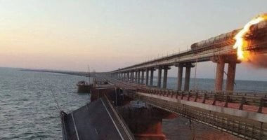 بدء أعمال ترميم الجزء الأيسر من جسر القرم بعد حادث انفجاره