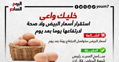 خليك واعى .. لا تصدق شائعات ارتفاع أسعار البيض "إنفوجراف"