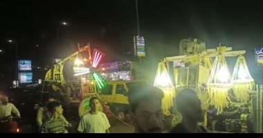 مسيرة بالسيارات وإذاعة المدائح النبوية احتفالا بالمولد النبوى في الغربية.. صور