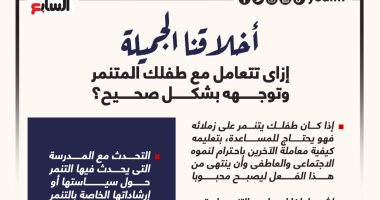 أخلاقنا الجميلة.. إزاى تتعامل مع طفلك المتنمر وتوجهه بشكل صحيح؟.. إنفوجراف
