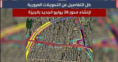 "تليفزيون اليوم السابع" يستعرض خريطة التحويلات لإنشاء محور 26 يوليو الجديد.. فيديو