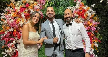 عمرو وهبة فى حفل زفاف جيلان علاء وعز شهوان.. صور