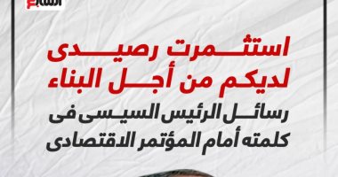 استثمرت رصيدى لديكم من أجل البناء.. رسائل الرئيس السيسي بالمؤتمر الاقتصادى