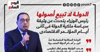 الدولة لا تبيع أصولها.. رئيس الوزراء يتناول سياسة ملكية الدولة بالمؤتمر الاقتصادى (إنفوجراف)