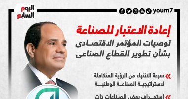 إعادة الاعتبار للصناعة.. توصيات المؤتمر الاقتصادى لتطوير القطاع الصناعى (إنفوجراف)