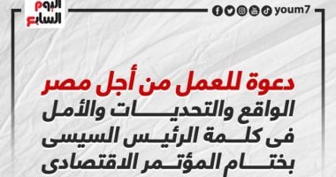 الواقع والتحديات والأمل فى كلمة الرئيس السيسى بختام المؤتمر الاقتصادى (إنفوجراف)