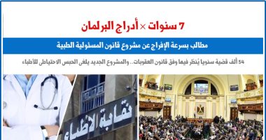 "7سنوات ×أدراج البرلمان".. مطالب بإصدار قانون المسئولية الطبية..عن برلمانى