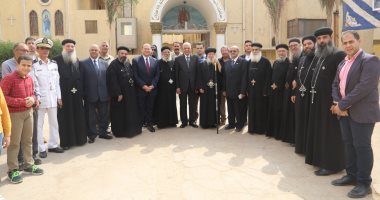 محافظ الجيزة يزور مطرانية الأقباط الأرثوذوكس بأبو النمرس