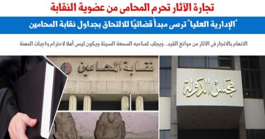 إرساء مبدأ قضائى.. الاتجار بالآثار يمنع القيد بنقابة المحامين.. عن برلمانى