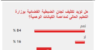 84 % من القراء يؤيدون تكثيف لجان الضبطية القضائية لمداهمة الكيانات الوهمية