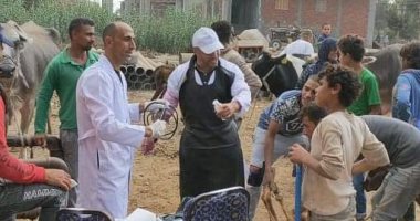 قافلة بيطرية مجانية قرية بهنيا ضمن مبادرة حياة كريمة في الشرقية