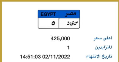 لوحات مميزة تناسب سيارتك الجديدة بمزاد إلكترونى أبرزها "س ى د - 5".. صور