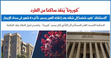 "فيروس كورونا" يُنقذ ساكنا من الطرد.. نقلا عن "برلمانى"