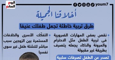 أخلاقنا الجميلة.. طرق تربية خاطئة تجعل طفلك عنيفا.. إنفوجراف