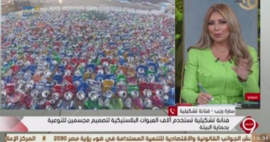 فنانة تشكيلية تحول المخلفات البلاستيكية لأعمال فنية