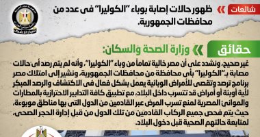 الحكومة: مصر خالية من "الكوليرا" ولدينا برنامج رصد للأمراض الوبائية