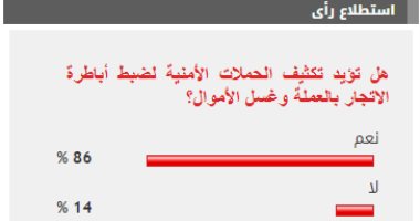 86 % من القراء يؤيدون تكثيف حملات أمن لضبط أباطرة الاتجار بالعملة وغسل الأموال