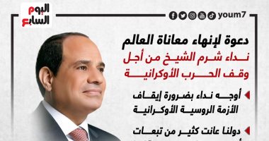 دعوة لإنهاء معاناة العالم.. نداء شرم الشيخ لوقف الحرب الأوكرانية "إنفوجراف"