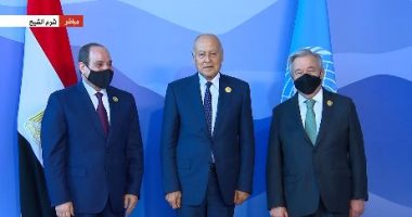 الرئيس السيسي وجوتيريش يستقبلان أمين عام جامعة الدول العربية قبل قمة المناخ
