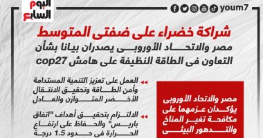 مصر والاتحاد الأوروبى يصدران بيانا بشأن التعاون فى الطاقة النظيفة بـcop27