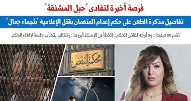  مذكرة الطعن على إعدام المتهمين بقتل الإعلامية شيماء جمال..نقلا عن "برلماني"