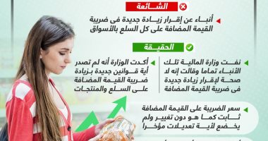 خليك واعي.. لا صحة لزيادة فى ضريبة القيمة المضافة على السلع (إنفوجراف)