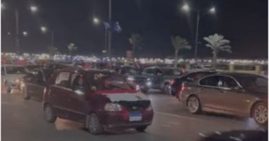 مسيرة بالسيارات فى السويس لتأييد ودعم الدولة والرئيس السيسي وقمة المناخ.. صور وفيديو