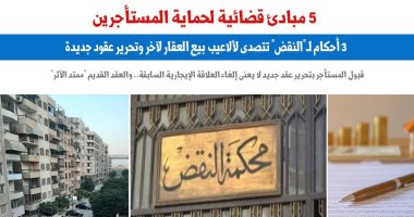 3 أحكام لـ"النقض" ترسخ 5 مبادئ لحماية المستأجر من المالك الجديد.. نقلا عن برلمانى