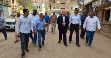 نائب محافظ الجيزة يتفقد أعمال تطوير طريق مزلقان منى الأمير بالحوامدية