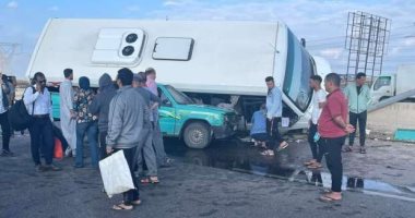 مصرع شخصين وإصابة 2 آخرين فى حادث تصادم سيارتين ببنى سويف