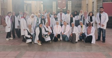 كلية الطب جامعة حلوان تنظم قافلة مجانية بمنشية عين حلوان.. صور