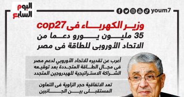وزير الكهرباء: 35 مليون يورو دعما من الإتحاد الأوروبى للطاقة بمصر.. إنفوجراف