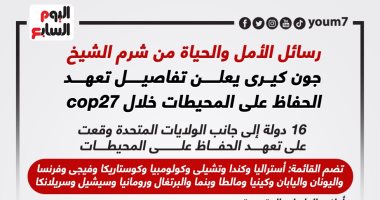 رسائل الأمل من شرم الشيخ.. جون كيرى يعلن تفاصيل تعهد الحفاظ على المحيطات خلال cop27 "إنفوجراف"