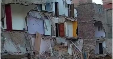 انهيار جدار منزل مهجور في حلوان بدون إصابات 