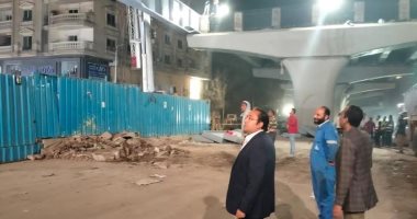 تركيب الكمر المعدنى لمحور عمرو بن العاص بشارع الهرم بالطالبية.. صور