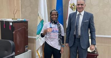 جامعة أسوان تكرم البطلة الدولية لحصولها على برونزية بطولة العالم للمصارعة