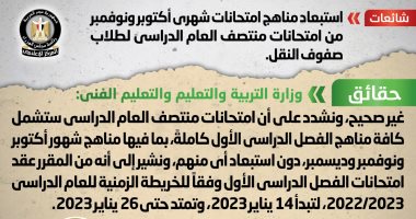 الحكومة تنفى استبعاد مناهج امتحانات شهرى أكتوبر ونوفمبر من امتحان نصف العام