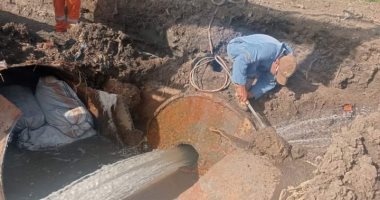إصلاح ماسورة مياه شرب بعزبة الكرمللة بالمنتزه فى الإسكندرية